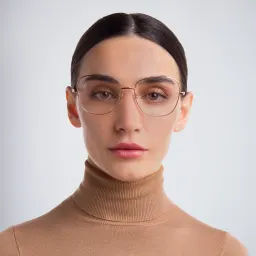 تسوق نظارة طبية بإطار مربع واسع EYE'M بلون ذهبي وردي أونلاين.