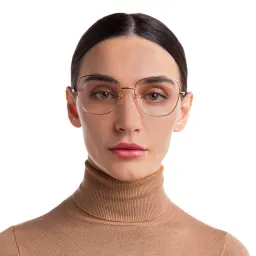 تسوق نظارة طبية بإطار مربع واسع EYE'M بلون ذهبي وردي أونلاين.