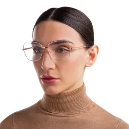تسوق نظارة طبية بإطار مربع واسع EYE'M بلون ذهبي وردي أونلاين.