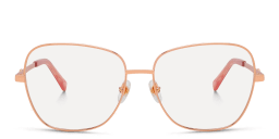 Shop EYE'M Wide Square Eyeglasses in Rose Gold online.