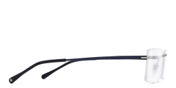 Shop EYE'M Rimless Rectangle Eyeglasses in Silver online.