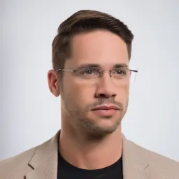 Shop EYE'M Rimless Rectangle Eyeglasses in Grey online.