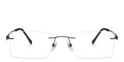 Shop EYE'M Rimless Rectangle Eyeglasses in Grey online.
