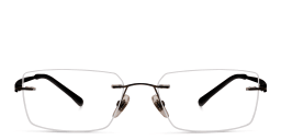 Shop EYE'M Rimless Rectangle Eyeglasses in Black online.