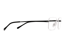 Shop EYE'M Rimless Rectangle Eyeglasses in Black online.