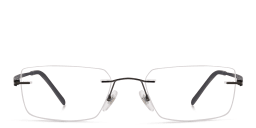 Shop EYE'M Rimless Rectangle Eyeglasses in Grey online.
