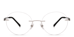 Shop EYE'M Rimless Round Eyeglasses in Silver online.