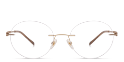 Shop EYE'M Rimless Round Eyeglasses in Gold online.