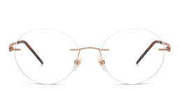 Shop EYE'M Rimless Round Eyeglasses in Brown & Gold online.