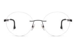 Shop EYE'M Rimless Round Eyeglasses in Black online.