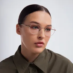 تسوق نظارة طبية بإطار دائري EYE'M بلون ذهبي وأبيض أونلاين.