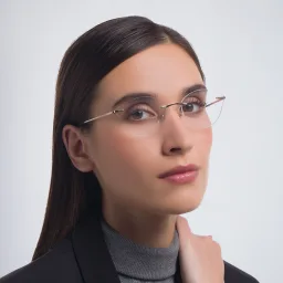 Shop EYE'M Rimless Wide Cat Eye Eyeglasses in Gold online.