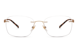 Shop EYE'M Rimless Rectangle Eyeglasses in Gold online.