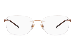 Shop EYE'M Rimless Rectangle Eyeglasses in Brown & Gold online.