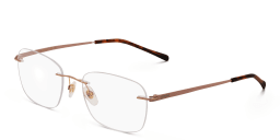 Shop EYE'M Rimless Rectangle Eyeglasses in Brown & Gold online.