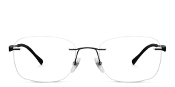 Shop EYE'M Rimless Rectangle Eyeglasses in Black online.