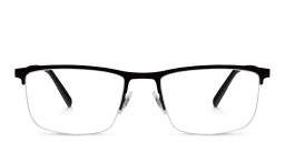 Shop EYE'M Half Rim Rectangle Eyeglasses in Black online.
