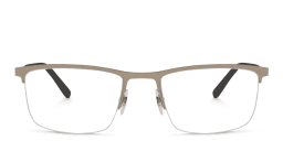 Shop EYE'M Half Rim Rectangle Eyeglasses in Silver online.
