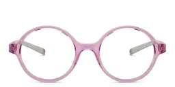 Shop EYE'M Kids Round Eyeglasses in Transparent Light Pink online.