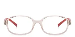 Shop EYE'M Kids Rectangle Eyeglasses in Transparent Pink online.