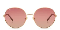 Shop EYE'M Round Sunglasses in Gold online.