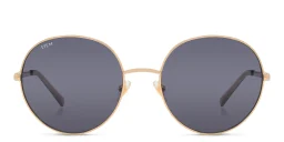 Shop EYE'M Round Sunglasses in Gold online.