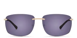Shop EYE'M Rimless Rectangle Sunglasses in Silver online.