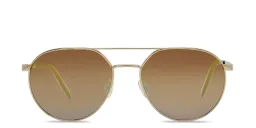 Shop Maui Jim Waterfront Unisex Round Sunglasses in Gold online.