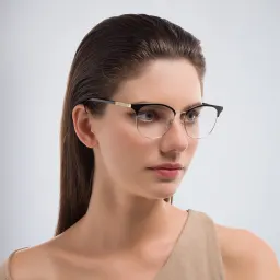 Shop BURBERRY Square Eyeglasses in Light Gold/Black online.