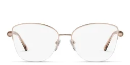 Shop BVLGARI Half Rim Cat Eye Eyeglasses in Pink Gold online.