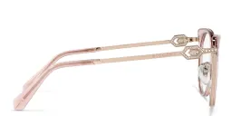 Shop BVLGARI Cat Eye Eyeglasses in Pink Gold/Transparent Pink online.