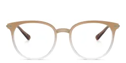 Shop Dolce & Gabbana Panthos Eyeglasses in Beige online.