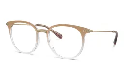 Shop Dolce & Gabbana Logo Panthos Eyeglasses in Beige online.