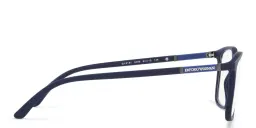 Shop Emporio Armani Rectangle Eyeglasses in Matte Blue online.