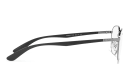 Shop Ray-Ban Unisex Geometric Square Eyeglasses in Silver online.