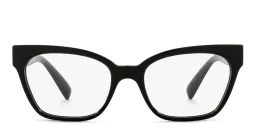 Shop VERSACE Medusa-Embellished Cat-Eye Eyeglasses in Black online.