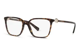 Shop BVLGARI Rectangle Eyeglasses in Havana online.