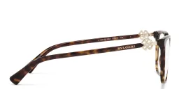 Shop BVLGARI Rectangle Eyeglasses in Havana online.