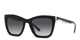 Shop BVLGARI Rectangle Sunglasses in Black online.