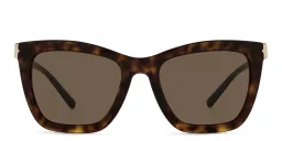 Shop BVLGARI Rectangle Sunglasses in Brown online.