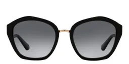 Shop BVLGARI Irregular Sunglasses in Black Gradient Grey online.