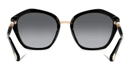 Shop BVLGARI Irregular Sunglasses in Black Gradient Grey online.