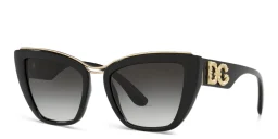 Shop Dolce & Gabbana Cat Eye Sunglasses in Black online.