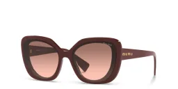 Shop MIU MIU Cat Eye Sunglasses in Pink Bordeaux online.