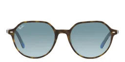 Shop Ray-Ban Thalia Unisex Irregular Sunglasses in Havana On Light Blue online.