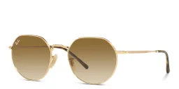Shop Ray-Ban Jack Unisex Irregular Sunglasses in Polished Gold online.