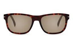 Shop DAVID BECKHAM Rectangle Sunglasses in Havana online.