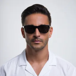 Shop DAVID BECKHAM Rectangle Sunglasses in Black & Silver online.