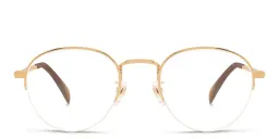 Shop DAVID BECKHAM Round Eyeglasses in Gold online.