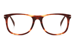 Shop DAVID BECKHAM Rectangle Eyeglasses in Red Havana online.